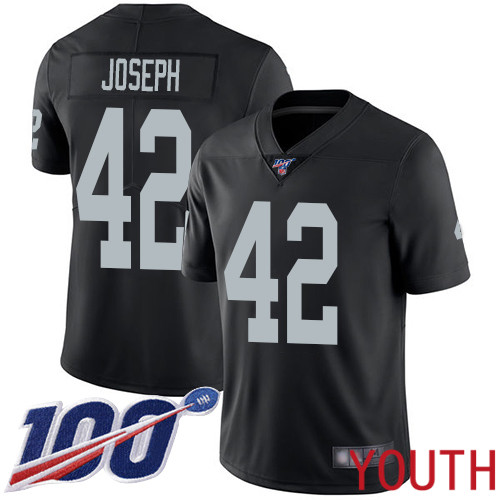 Oakland Raiders Limited Black Youth Karl Joseph Home Jersey NFL Football #42 100th Season Vapor Jersey